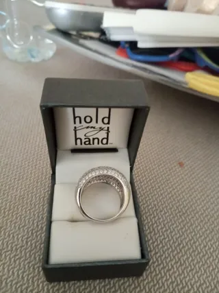 Anillo plata con brillantitos