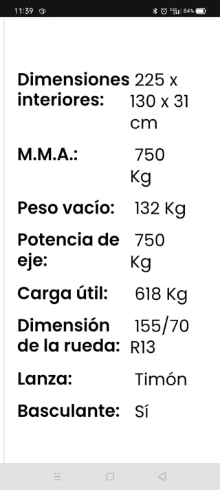 Remolque para 2 motos 750kg