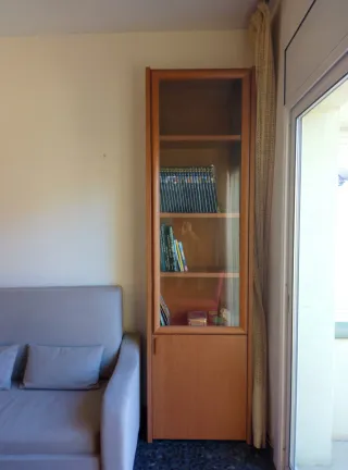 Armario Estantería Madera y Cristal