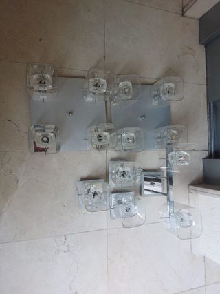 Lámpara LED diseño techo plata/transparente