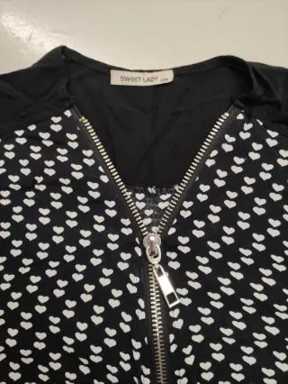 T-shirt donna cuoricini zip