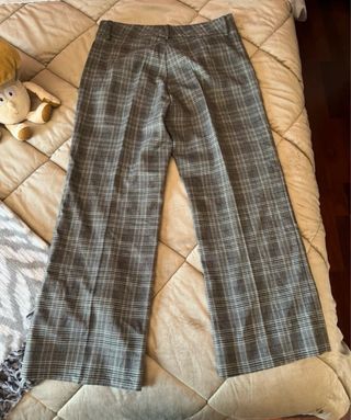 Pantaloni eleganti a quadri grigi