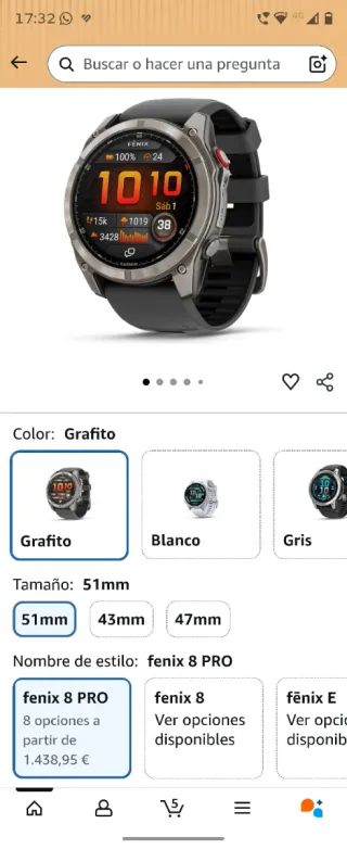 Garmin Fénix 8 Pro 51mm AMOLED Zafiro Nuevo.