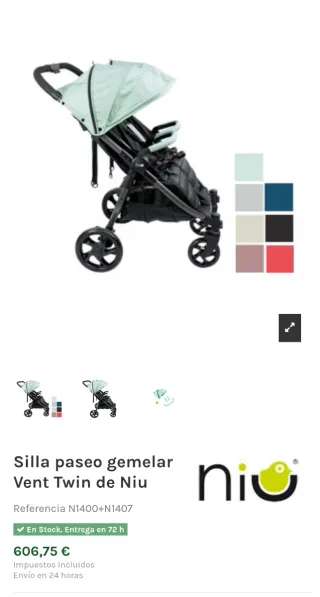 Silla de paseo gemelar Niu