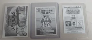 Lote 3 cromos Messi autografiados serie oro Panini