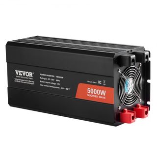 Inversor de Onda Modificada, 5000W, Inversor de Potencia de DC 12V a AC 230V con 2 Salidas AC, 2 Puertos USB, 1 Puerto Tipo-C, Pantalla LCD y Control Remoto para Electrodomésticos de Alta Carga, C...