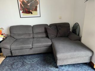 Sofá cama gris como nuevo!!