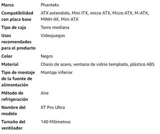 Caja PC Phanteks XT Pro Ultra ATX Negra