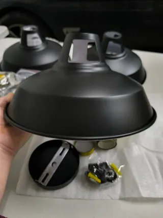 3 Lámparas Colgantes Retro Negro/Dorado Nuevas