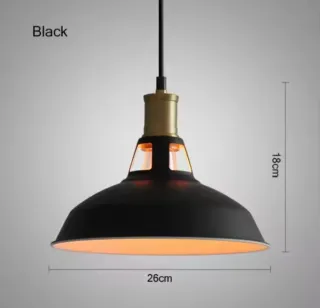 3 Lámparas Colgantes Retro Negro/Dorado Nuevas