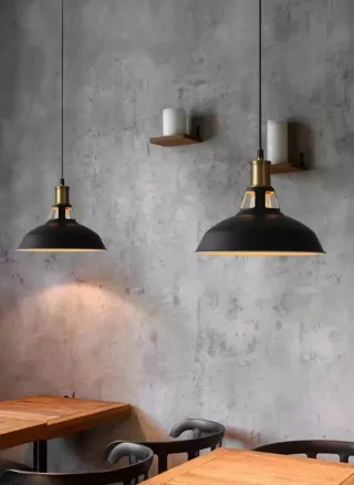 3 Lámparas Colgantes Retro Negro/Dorado Nuevas