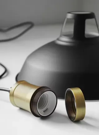 3 Lámparas Colgantes Retro Negro/Dorado Nuevas