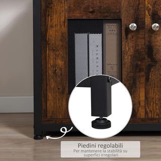 Mueble Librería Estante en Estilo Industrial Con Armario de 2 Puertas, Estante Ahorrador de Espacio de 8 Estantes para Casa y Oficina, 70X30X180Cm, Marrón