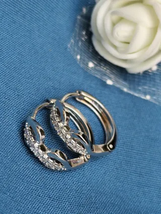 Pendientes Oro Blanco Laminado 14k