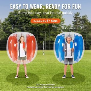 Confezione da 2 palloni gonfiabili Bumper, palloni Zorb Sumo da 0,9 m per bambini e adolescenti, palloni a bolle umani in PVC resistenti per giochi di squadra all'aperto, giocattoli Bumper Bopper per...