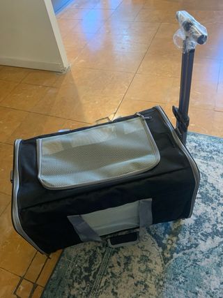 Transportín para gato o perro con ruedas