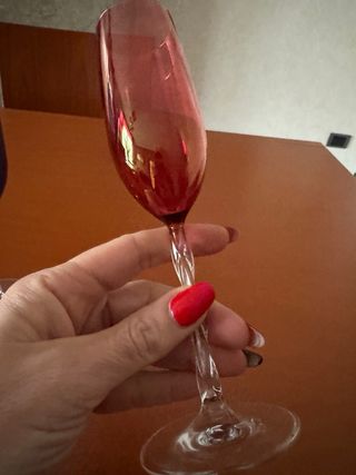 2 Calici Flute Vintage Vetro Colorati