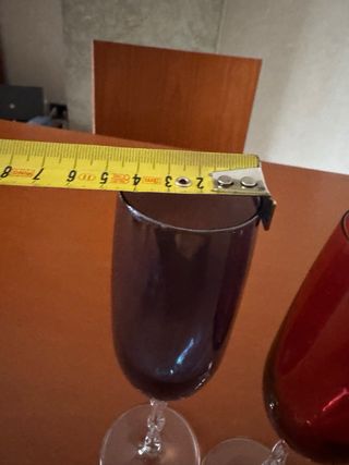 2 Calici Flute Vintage Vetro Colorati