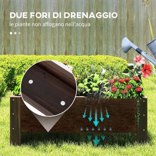 Jardinera Exterior de Madera Rectangular, Huerto Elevado para Plantas Maceta para Jardín Exterior, 100X36.5X36Cm