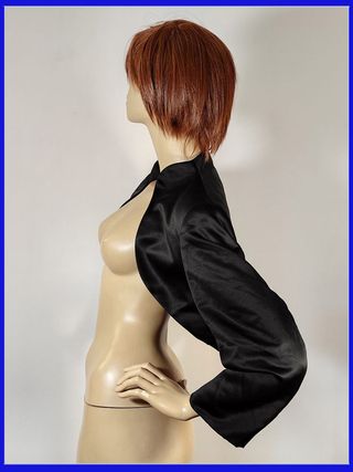 Bolero Coprispalle Mariposa Raso Nero Tg XXL