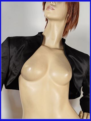 Bolero Coprispalle Mariposa Raso Nero Tg XXL