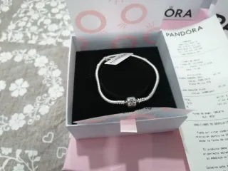 Pulsera Pandora Corazón Plata Talla 18
