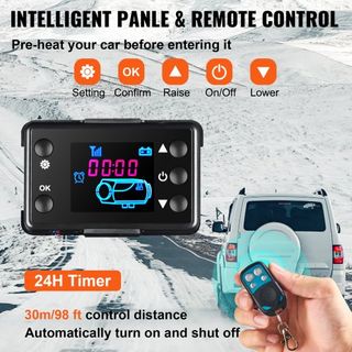 Calentador Diesel 12V 5KW, Calentador Diesel de Aire Todo en Uno con Interruptor LCD y Control Remoto, Calentador de Aire Diesel, Silenciador de Calentador de Estacionamiento, Calentador Diesel pa...