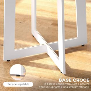 Mesa de Comedor Redonda para 4 Personas, Mesa de Cocina Moderna con Tablero de Madera, Ø100X75Cm, Blanco