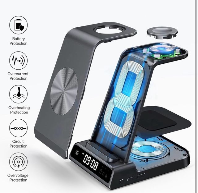 Cargador inalámbrico 3 en 1