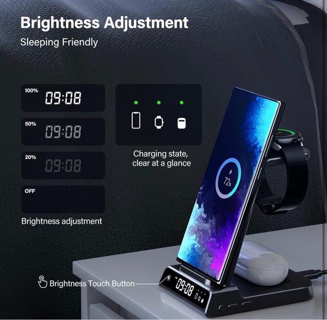 Cargador inalámbrico 3 en 1