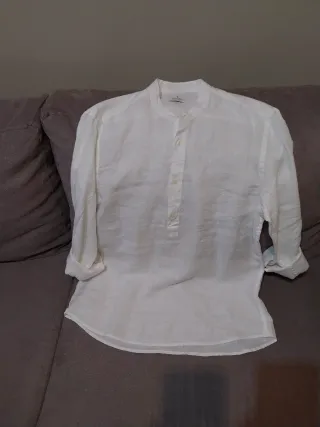 Camisa blanca caballero,Lino.