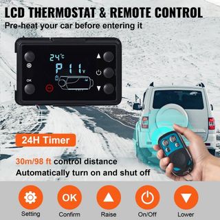 Calentador de aire diésel de 12V 5-8KW con interruptor LCD, calentador diésel con control remoto y kit de accesorios, calentador de estacionamiento de 12V 8KW