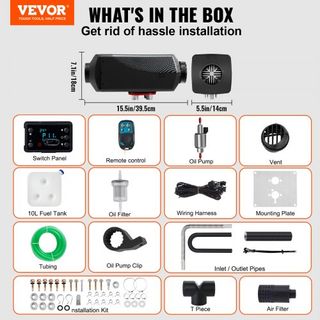 Calentador de aire diésel de 12V 5-8KW con interruptor LCD, calentador diésel con control remoto y kit de accesorios, calentador de estacionamiento de 12V 8KW