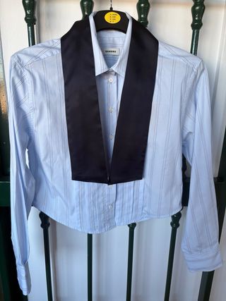 Camisa Sandro Marissa Rayas Lazo Azul Talla M