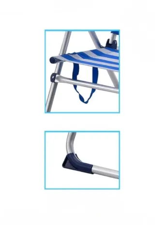 Silla plegable reclinable 180° azul