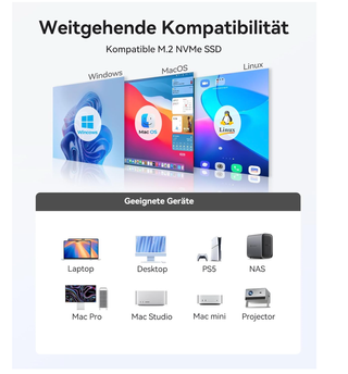 ORICO All-Flash 2.5 Caja de Disco Duro SSD NVMe