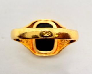 Solitario de oro 18k con piedra, 4.59 g, T-23.