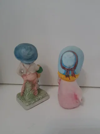 Lote 2 Figuras Niños Vintage Cerámica