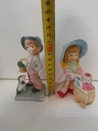 Lote 2 Figuras Niños Vintage Cerámica
