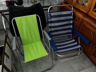 2 Sillas Playa/Camping Plegables usada una vez