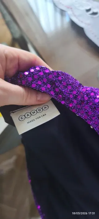Vestido de fiesta morado y negro talla XXL
