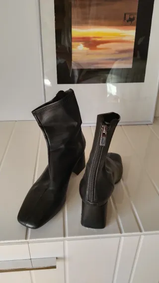 Botines Stradivarius Piel Negro Talla 39