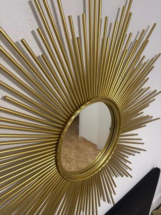 Espejo Decorativo Dorado Sol Moderno Glam