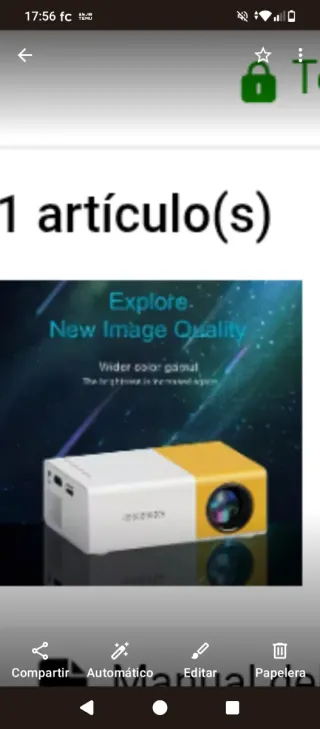 Mini Proyector TEMU Blanco y Amarillo