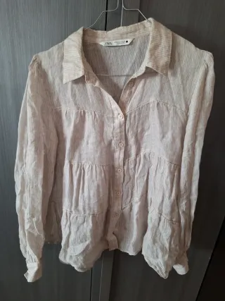 Set camicia lino Zara M/L + pantaloni neri M