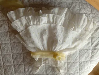 Vestido ceremonia bebé niña blanco y amarillo