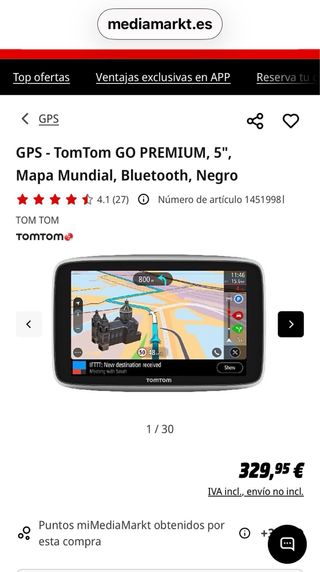 GPS TomTom GO Premium + Accesorios