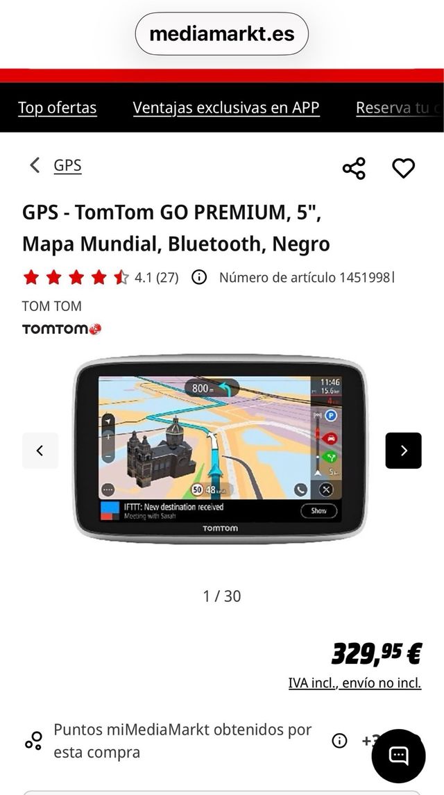 GPS TomTom GO Premium + Accesorios