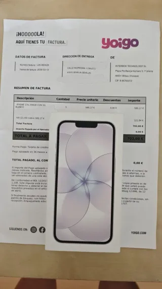 iPhone 17e 256GB Blanco Precintado OFERTA SOLO HOY