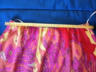 Falda acampanada asimétrica vintage multicolor XL